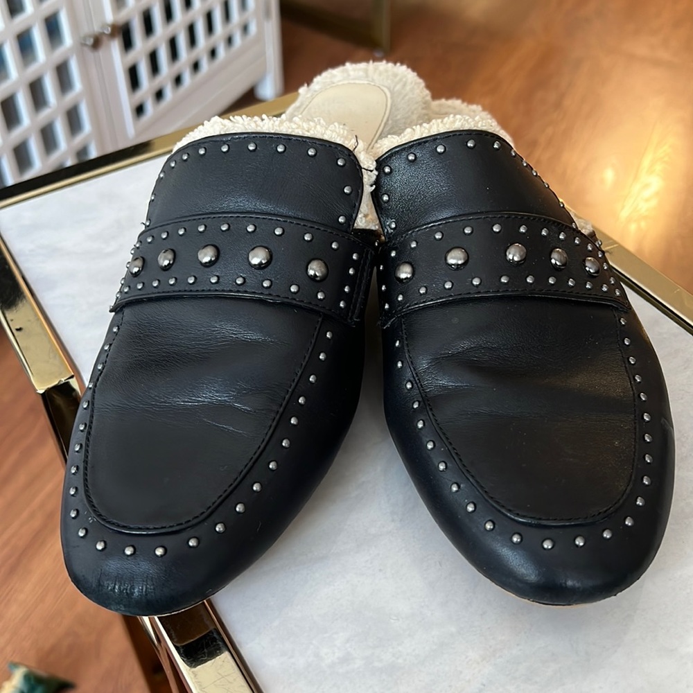 Vince camuto mules black with studs .